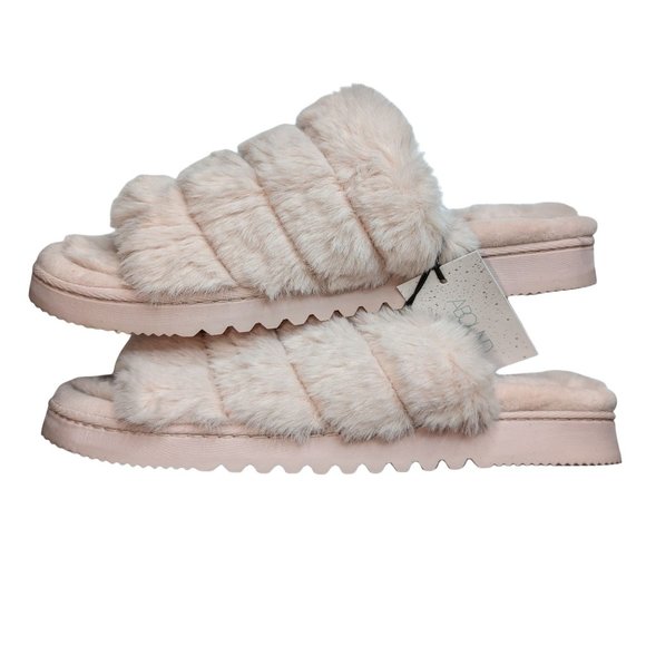 Abound Shoes - Pink Slippers Wynter Faux Fur Slipper Size L 9/10 New